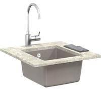 vidaXL Lavabo Gris 370 x 460 mm 80% quartz et 20% résine