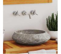 vidaXL Lavabo Gris Ø40x12 cm Marbre