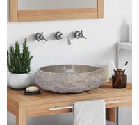 vidaXL Lavabo Gris Ø40x12 cm Marbre