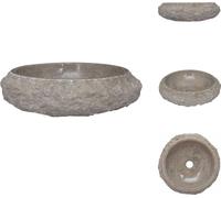 vidaXL Lavabo Gris Ø40x12 cm Marbre - lavabo de salle de bains