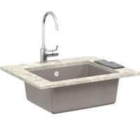 vidaXL Lavabo Gris 530 x 460 mm 80% quartz et 20% résine
