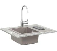 vidaXL Lavabo Gris 560 x 460 mm 80% quartz et 20% résine