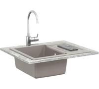 vidaXL Lavabo Gris 620 x 500 mm 80% quartz et 20% résine