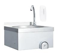 vidaXL Lavabo Inox avec robinet et distributeur