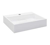 vidaXL Lavabo Lave-Mains Vasque à Poser Evier Vasque à Monter Salle de Bain Intérieur Salle d'Eau Cabine de Toilette Maison 50x38x13 cm Fonte Minérale
