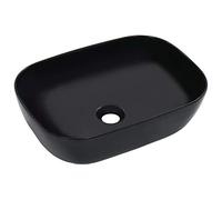 vidaXL Lavabo Lave-Mains Vasque à Poser Monter Salle de Bain Intérieur Salle d'Eau Cabine de Toilette Maison 45,5x32x13 cm Céramique Noir