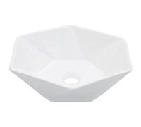 vidaXL Lavabo Lave-Mains Vasque à Poser Monter Salle de Bain Intérieur Salle d'Eau Cabine de Toilette Maison 41x36,5x12 cm Céramique Blanc