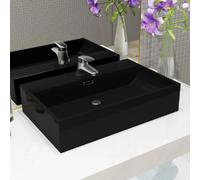 vidaXL Lavabo moyen - Noir