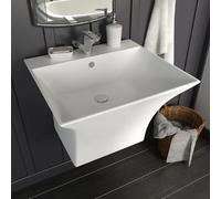 vidaXL lavabo mural céramique blanc 500 x 450 x 410 mm