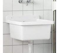 vidaXL Lavabo Mural Blanc