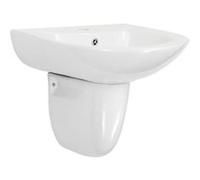 vidaXL Lavabo mural en céramique, blanc, 520 x 450 x 190 mm