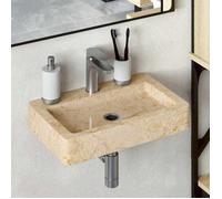 vidaXL Lavabo mural crème 38x24x6,5 cm marbre