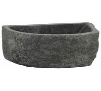 vidaXL Lavabo mural gris 45 x 35 x 15 cm, aspect pierre de rivière