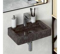 vidaXL Lavabo mural modèle 149187 38x24x6,5 cm marbre noir