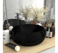 vidaXL Lavabo de luxe Rond Mat Noir 40x15 cm Céramique