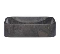 vidaXL Lavabo noir 40x40x10 cm marbre