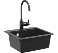 vidaXL Lavabo noir 470 x 440 mm granit