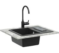 vidaXL Lavabo noir 560 x 460 mm 80% quartz et 20% résine