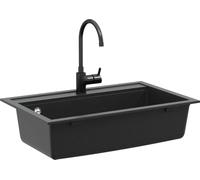 vidaXL Lavabo noir 795 x 505 mm Granit