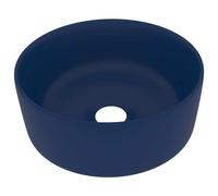 vidaXL Lavabo ond Mat Bleu foncé 40x15 cm Céramique