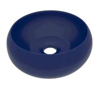vidaXL Lavabo ond Mat Bleu foncé 40x15 cm Céramique