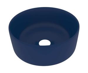 vidaXL Lavabo ond Mat Bleu foncé 40x15 cm Céramique