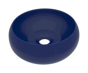 vidaXL Lavabo ond Mat Bleu foncé 40x15 cm Céramique