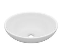 Vidaxl Lavabo Ovale De Luxe Blanc Mat 40x33 Cm Céramique