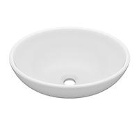 vidaXL Lavabo ovale de luxe Céramique 40x33 cm Blanc mat