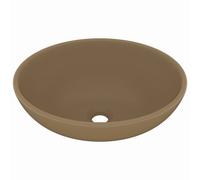 Vidaxl Lavabo Ovale De Luxe Crème Mat 40x33 Cm Céramique