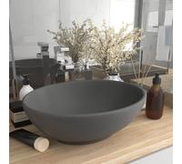 Vidaxl Lavabo Ovale De Luxe Gris Foncé Mat 40x33 Cm Céramique