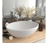 vidaXL Lavabo ovale de luxe Céramique 40x33 cm Blanc mat