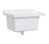 vidaXL Lavabo pour montage murale blanc 50x35x24 cm résine
