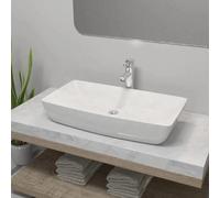 VidaXL Lavabo rectangulaire Céramique Blanc 71x38 cm