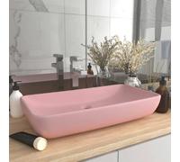 vidaXL Lavabo rectangulaire - Rose Mat
