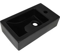 vidaXL Lavabo Rectangulaire + trou de robinetterie Céramique Noir 46x25,5x12 cm