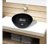 vidaXL Lavabo Rond Ø 32,5 cm - Céramique Noir