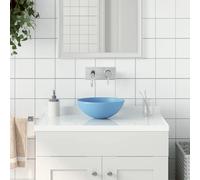vidaXL Lavabo Rond 280 mm - Bleu clair