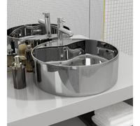 vidaXL Lavabo rond - Argenté