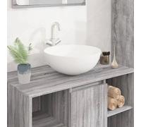 vidaXL Lavabo rond - Blanc