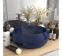 VidaXL Lavabo Rond Bleu Foncé Mat 40 cm