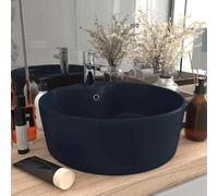 vidaXL Lavabo Rond Bleu Mat
