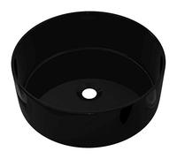 vidaXL Lavabo Rond Céramique Noir 40x15 cm Vasque Evier Salle de Bain Toilette