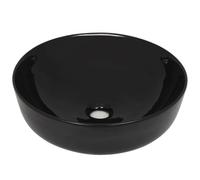 vidaXL Lavabo rond Céramique Noir 41,5 x 13,5 cm