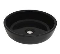 vidaXL Lavabo rond Céramique Noir 42 x 12 cm Noir G