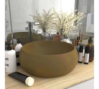vidaXL Lavabo Rond Crème Mat 40x15 cm