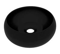 vidaXL Lavabo rond de luxe Noir mat 40x15 cm Céramique