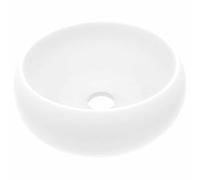 vidaXL Lavabo de luxe Rond Mat Blanc 40x15 cm Céramique