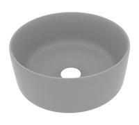 vidaXL Lavabo rond de luxe mat gris clair 40x15 cm Céramique