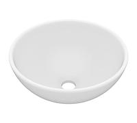 vidaXL Lavabo rond de salle de bain Blanc mat 32,5x14 cm Céramique